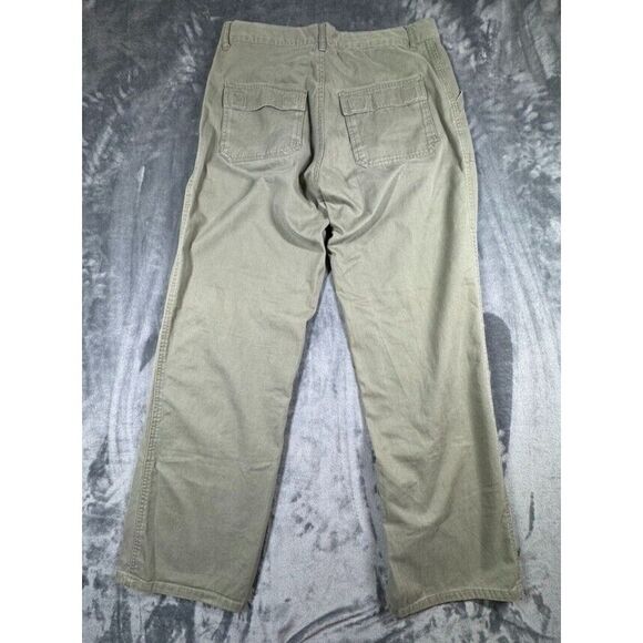 10 Speed Womens Khaki Pants sz 13/14‎ Green Wide Leg Flap Back Pockets Preppy - Picture 5 of 6